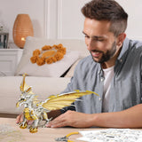 Realistic 3D Metal Dragon Puzzle