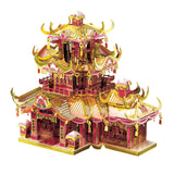 3D Metal Puzzle Chinese Temple Red And Yellow