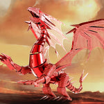 3D Metal Red Dragon Puzzle