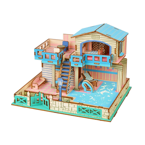 3D Wooden Home Puzzle