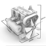 3D Metal Toyan 4-Stroke Twin Methanol Engine Puzzle